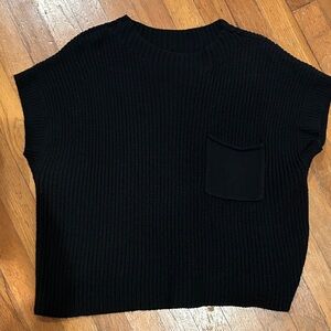 Black Knit Sweater with Pocket size medium
